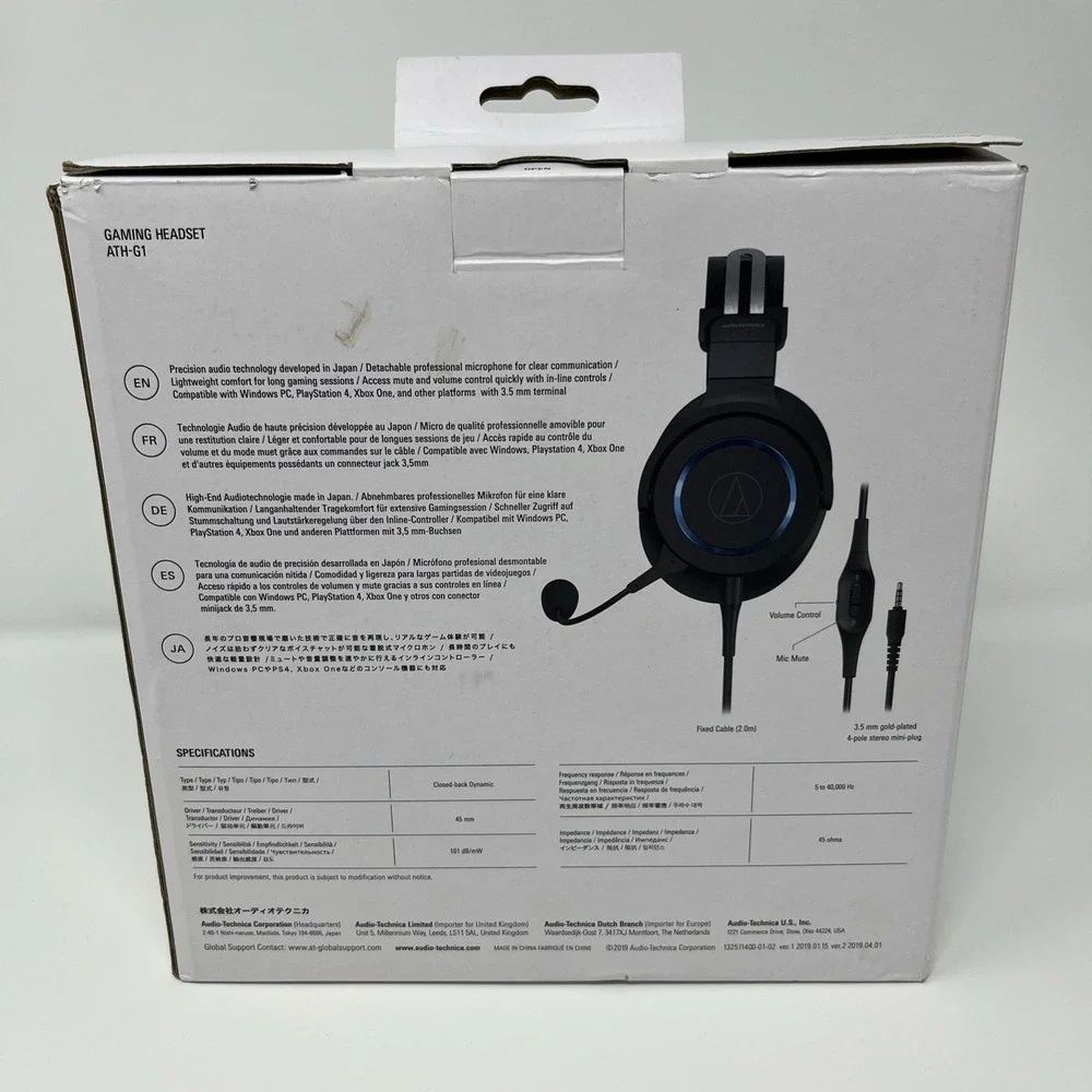 Audio-Technica ATH-G1 - Premium Gaming/Streaming Headphones with Removable Mic